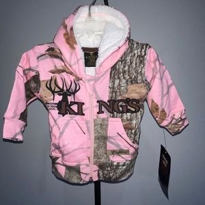NEW Kings Pink Camo Jacket Zip Up Infant 3-6 Months Girl Camping Baby Hunting
